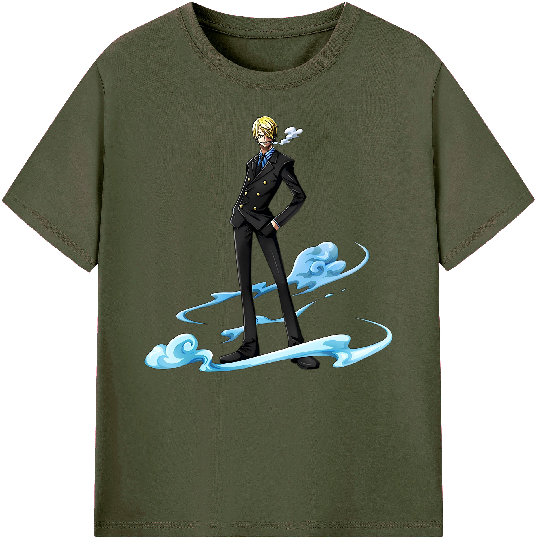 （画像用） ワンピース サンジ ONE PIECE Sanji 綿100％ メンズ半袖Tシャツ｜肌触りやわらか＆通気性